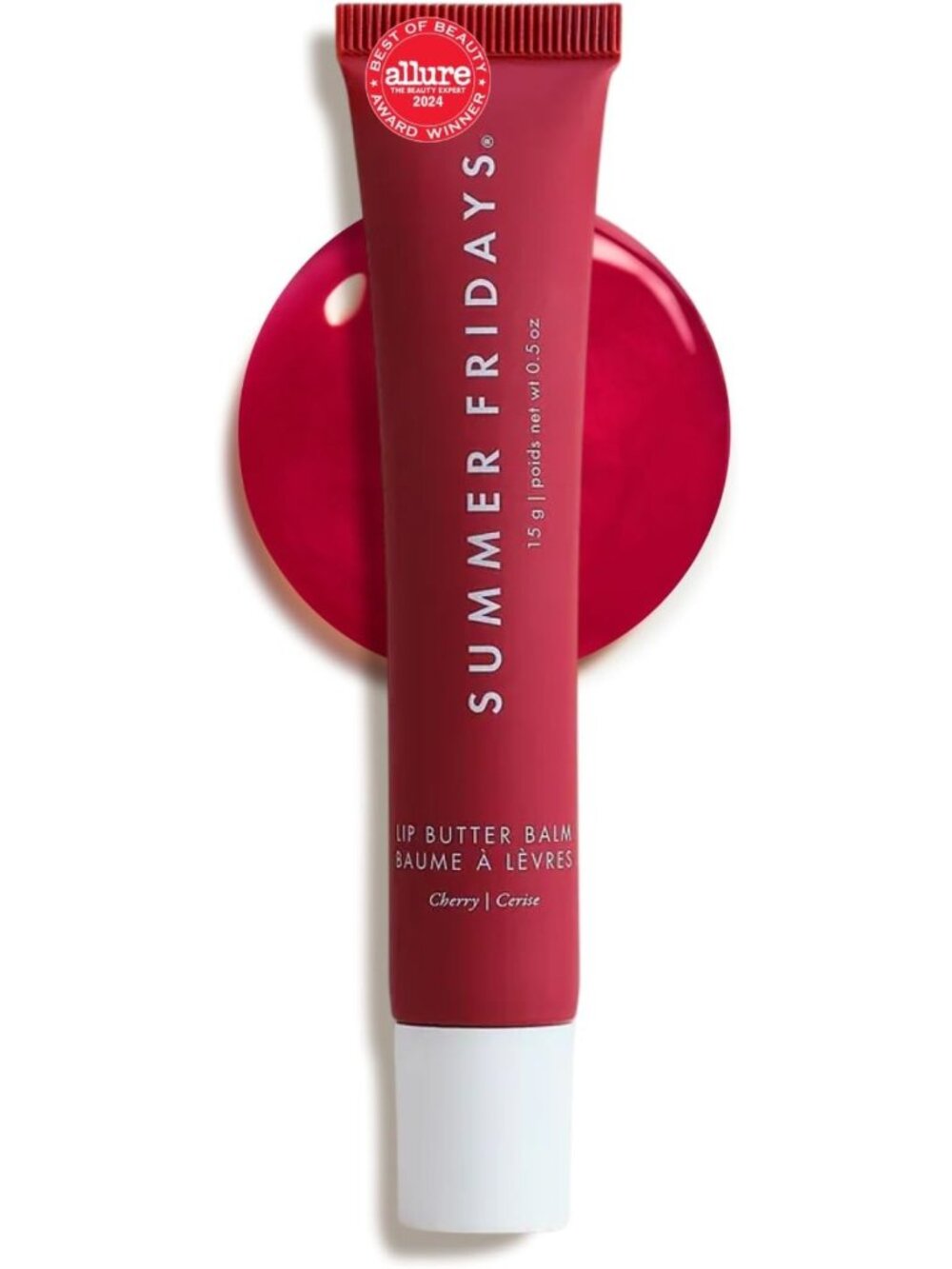 Moisturizing Lip Butter Balm - Vegan Cherry Lip Gloss for Shine & Color - Summer